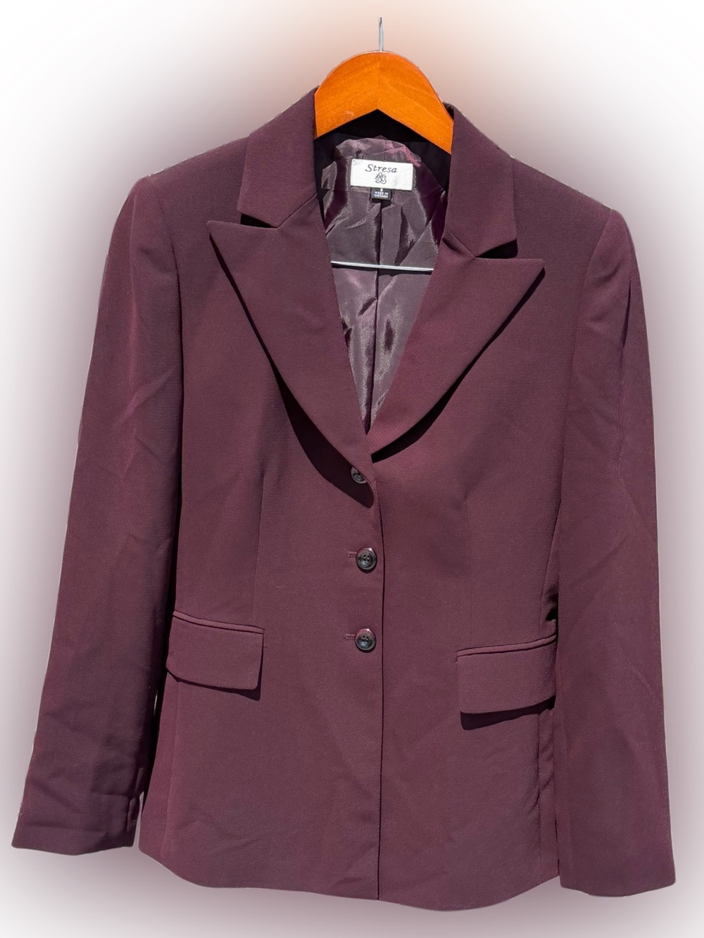 Vintage Stresa Purple Plum Women’s Blazer Sz 6 Suit Jacket